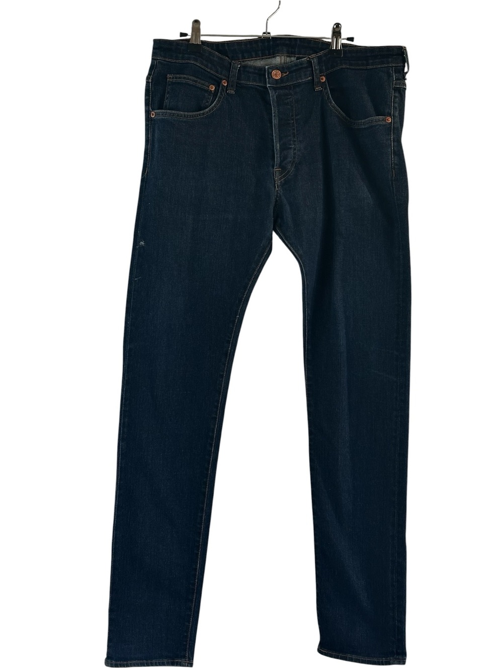 Unbranded Dark Wash Skinny Jeans Men’s 36x34 Stretch Denim Button Fly